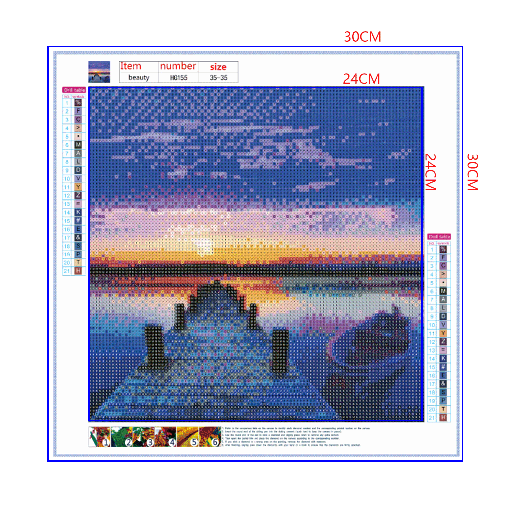 Full Diamond Painting kit - Plank road of the sea