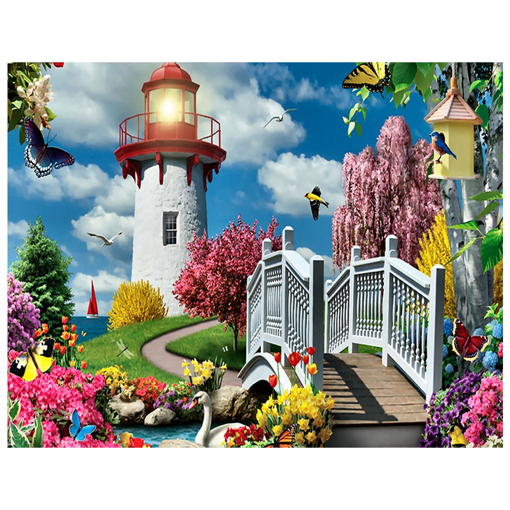 Full Diamond Painting kit - Beautiful view of the lighthouse by the sea