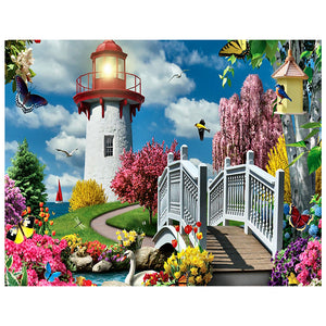 Full Diamond Painting kit - Beautiful view of the lighthouse by the sea