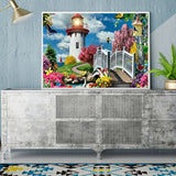 Full Diamond Painting kit - Beautiful view of the lighthouse by the sea