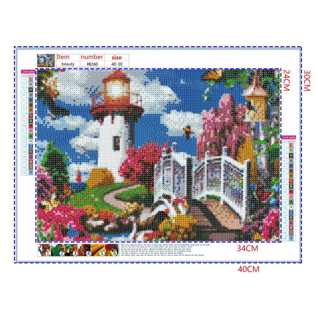 Full Diamond Painting kit - Beautiful view of the lighthouse by the sea