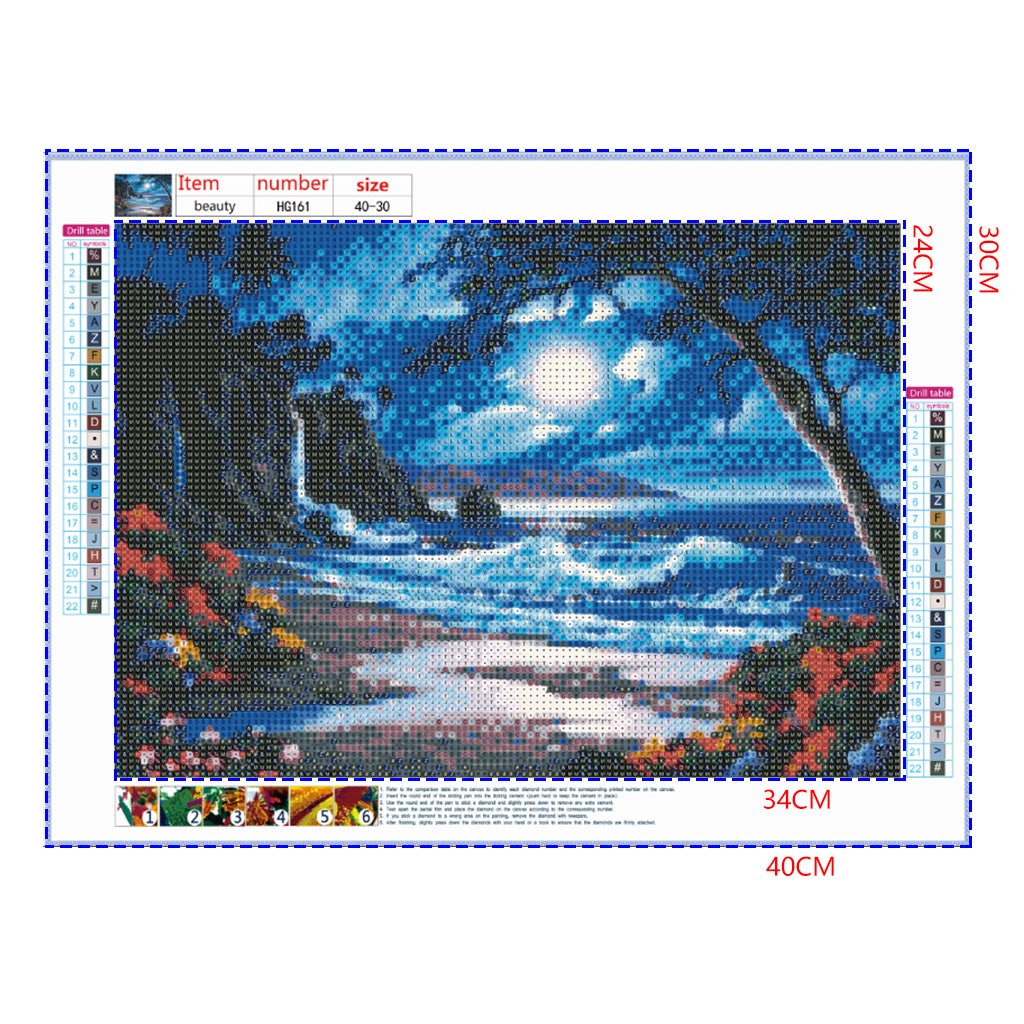 Full Diamond Painting kit - The seaside at night