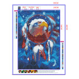 Full Diamond Painting kit - American flag eagle wind chime