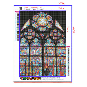 Full Diamond Painting kit - Stained glass windows of Cath¨¦drale Notre Dame de Paris