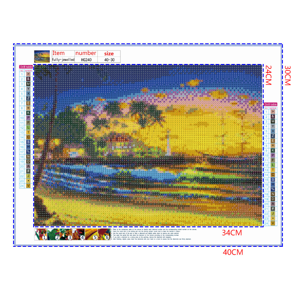Full Diamond Painting kit - Sunset by the sea