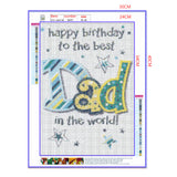 Full Diamond Painting kit - Happy birthday to the best dad in the world!