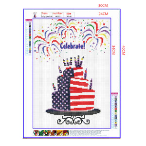 Full Diamond Painting kit - Congratulations cake