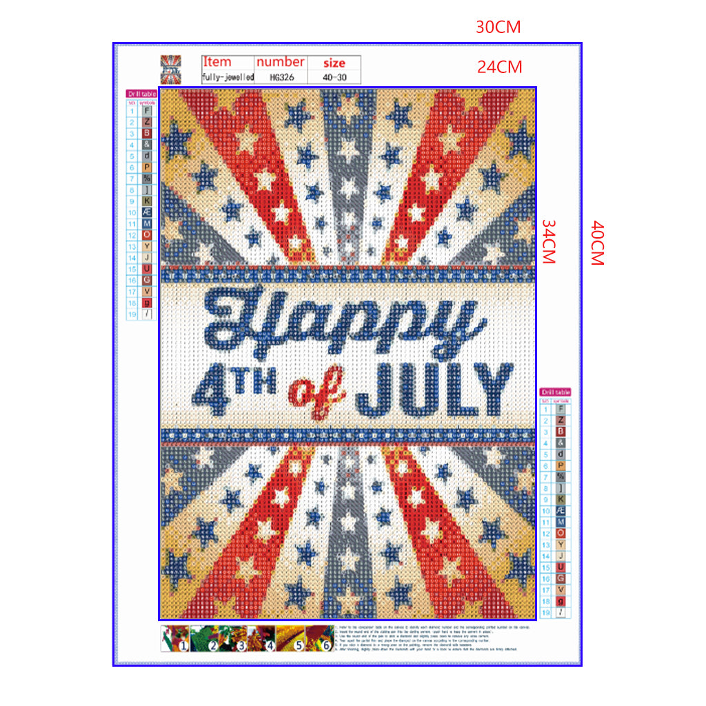 Full Diamond Painting kit - Happy independence day