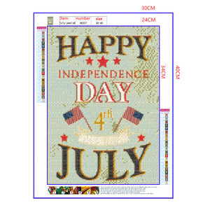 Full Diamond Painting kit - Happy independence day