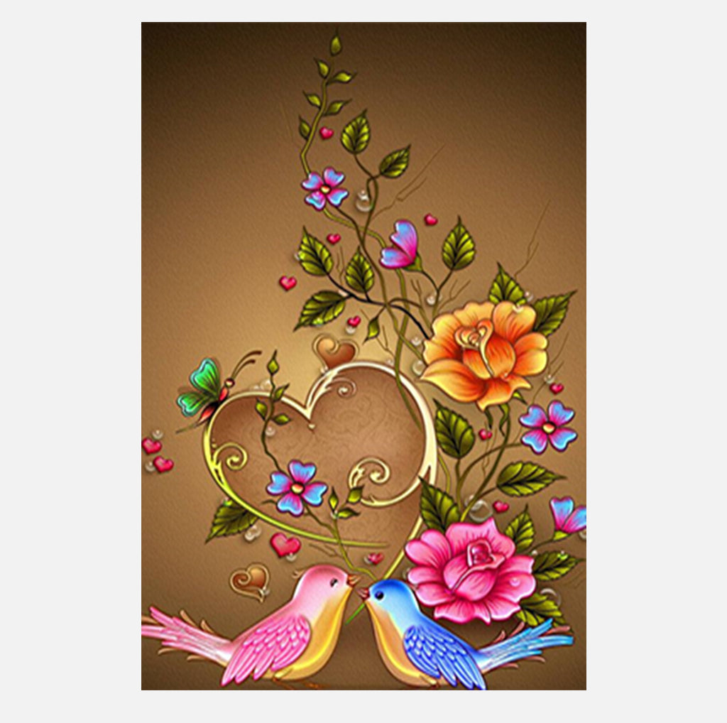 Full Diamond Painting kit - Flowers and birds