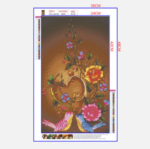 Full Diamond Painting kit - Flowers and birds