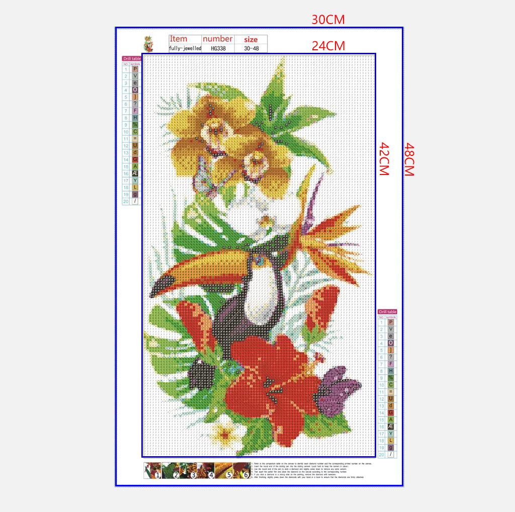 Full Diamond Painting kit - Toucans