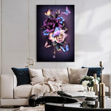 Full Diamond Painting kit - Roses and butterflies