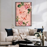 Full Diamond Painting kit - Pink roses and butterflies
