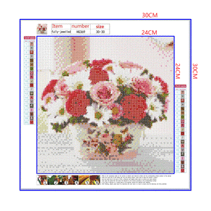 Full Diamond Painting kit - Beautiful flowers on the flower basket