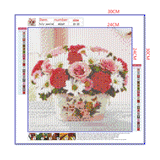 Full Diamond Painting kit - Beautiful flowers on the flower basket