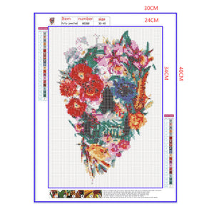 Full Diamond Painting kit - Flowers on skull