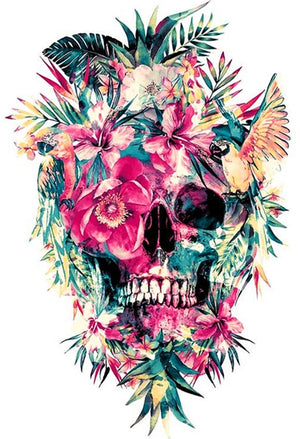 Full Diamond Painting kit - Flowers on skull