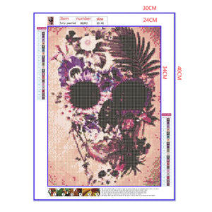 Full Diamond Painting kit - Flowers on skull