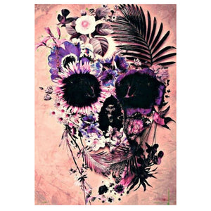 Full Diamond Painting kit - Flowers on skull