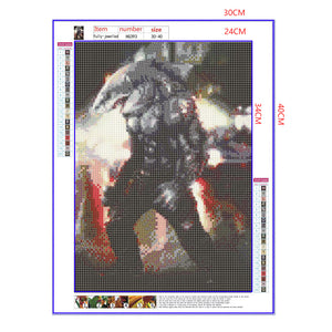 Full Diamond Painting kit - Shark head human body