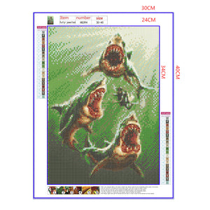 Full Diamond Painting kit - Long-toothed shark