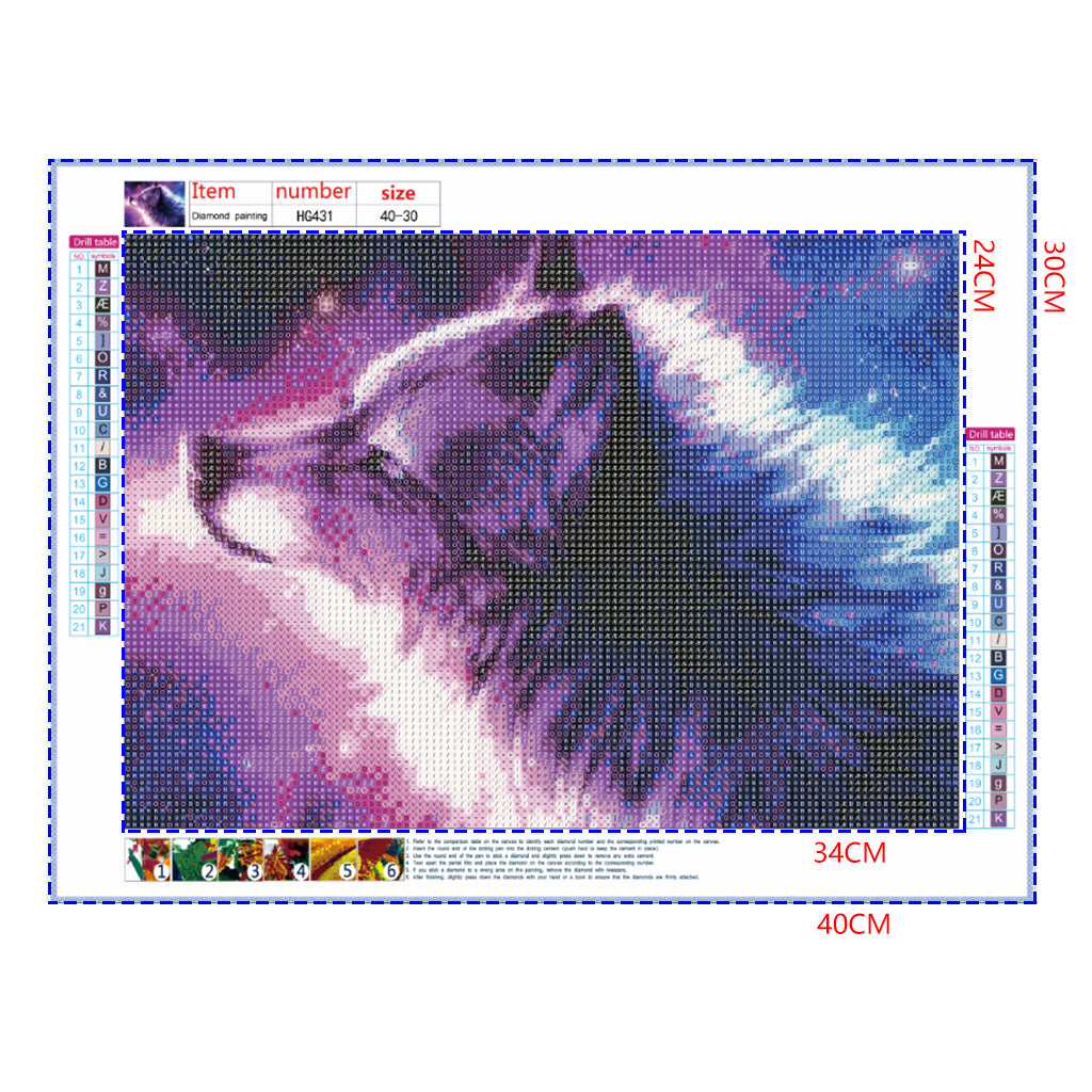 Full Diamond Painting kit - Star Wolf