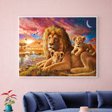 Full Diamond Painting kit - Lion family