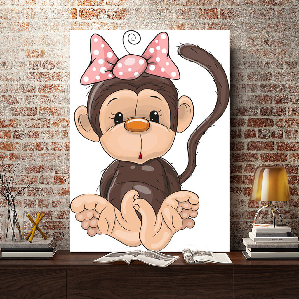Full Diamond Painting kit - Cute monkey with a bow-knot