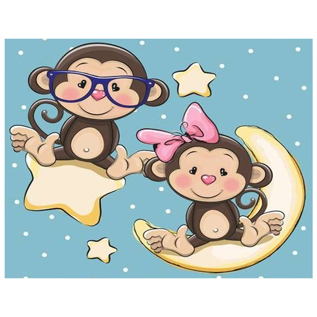 Full Diamond Painting kit - Cute little monkeys