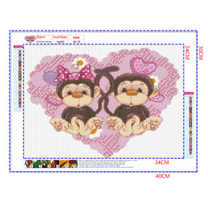 Full Diamond Painting kit - Cute little monkeys
