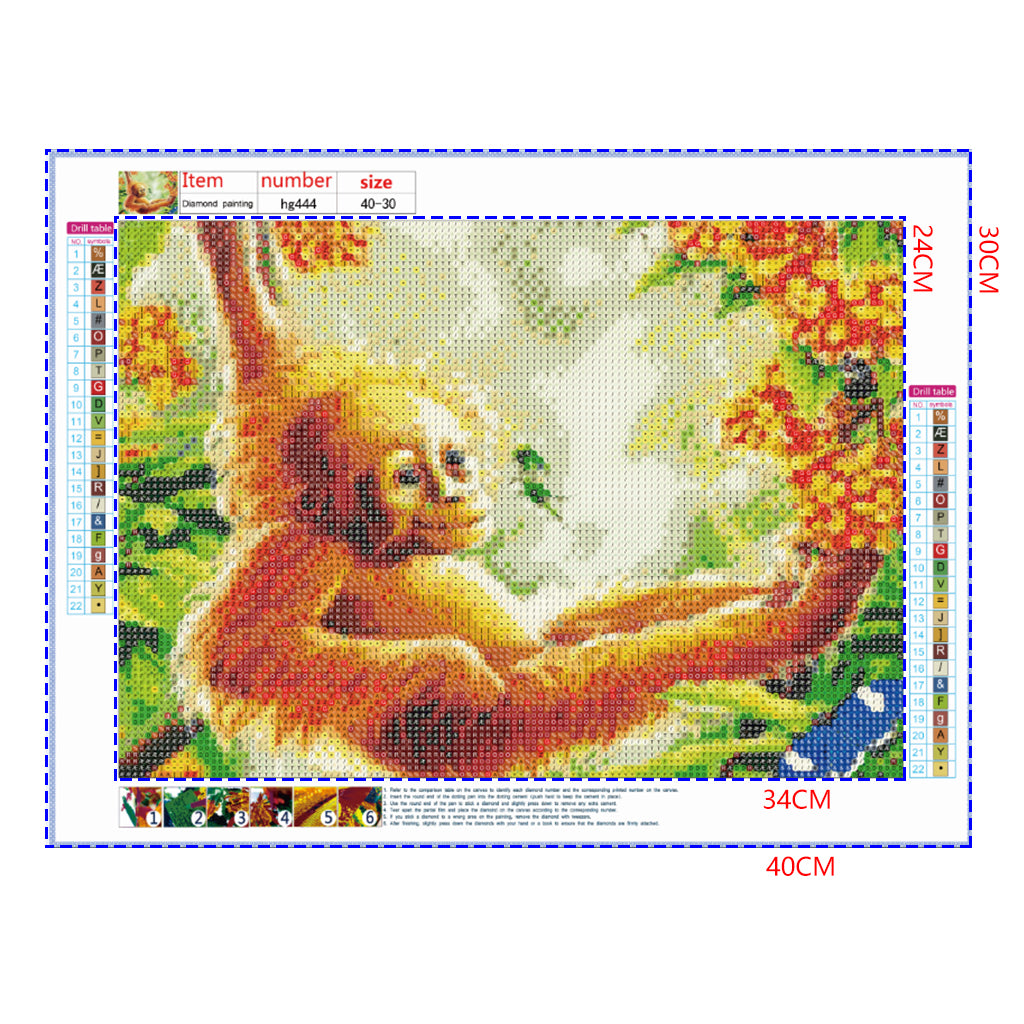 Full Diamond Painting kit - Cute orangutan