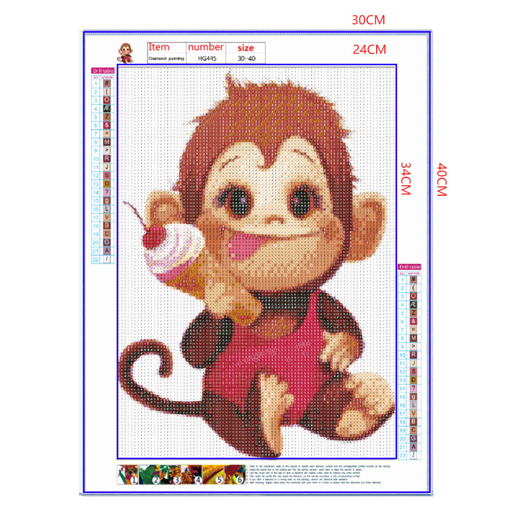 Full Diamond Painting kit - Cute little monkey