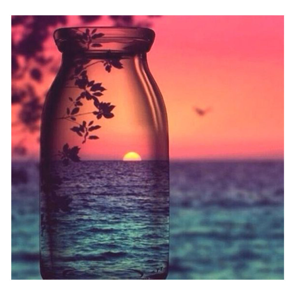 Full Diamond Painting kit - Sunset by the sea  (16x16inch)