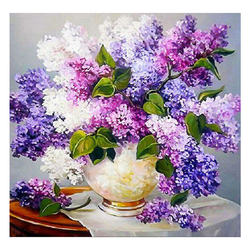 Full Diamond Painting kit - Lilac flowers (16x16inch) – Hibah-Diamond  painting art studio