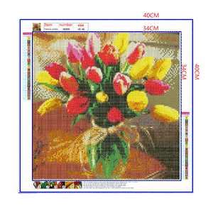 Full Diamond Painting kit - Tulip flowers (16x16inch)