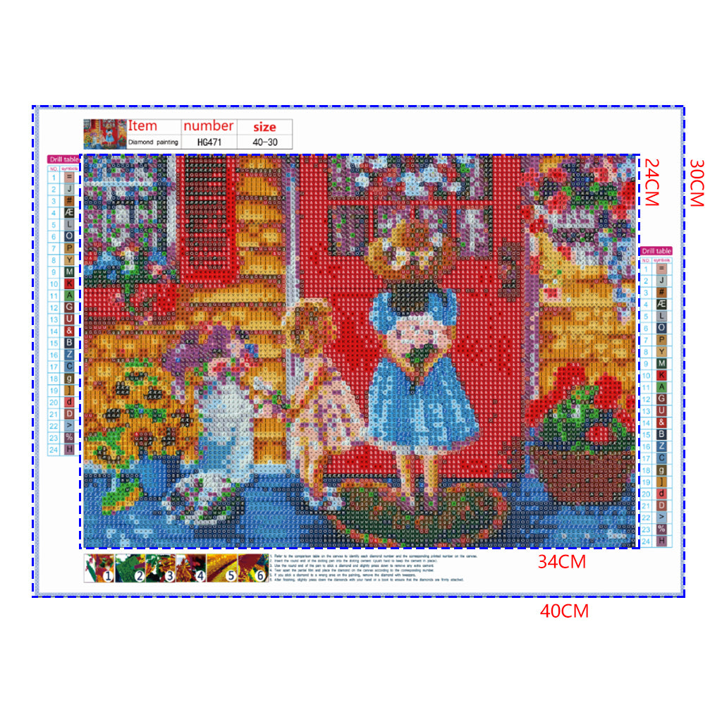 Full Diamond Painting kit - Little girl giving flowers