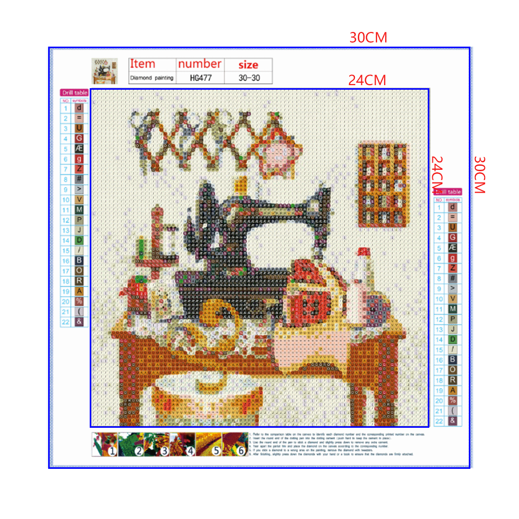 Full Diamond Painting kit - Sewing machine