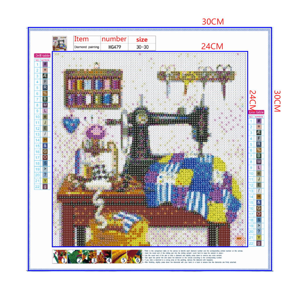 Full Diamond Painting kit - Sewing machine