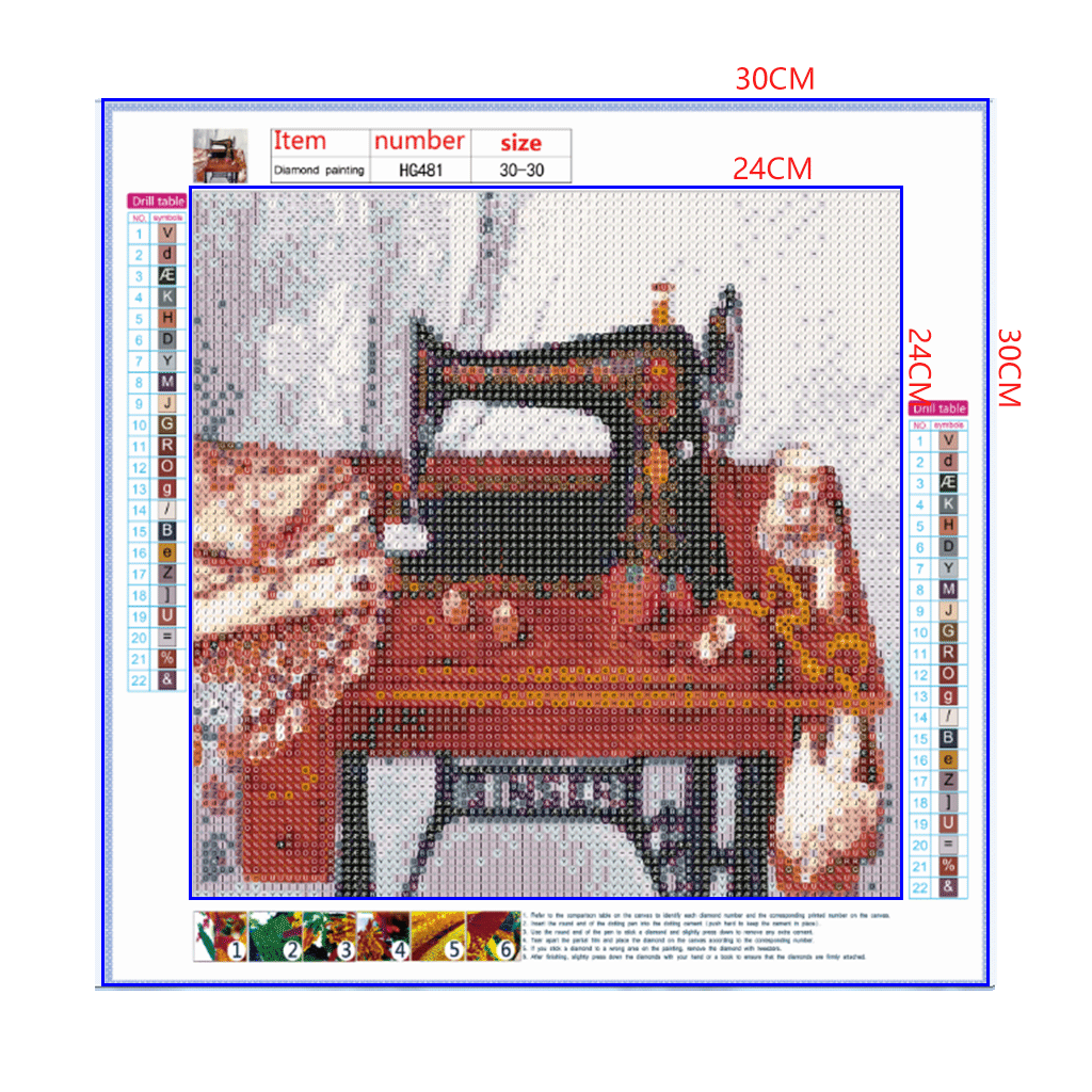 Full Diamond Painting kit - Sewing machine