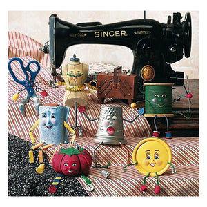 Full Diamond Painting kit - Sewing machine and little tool men