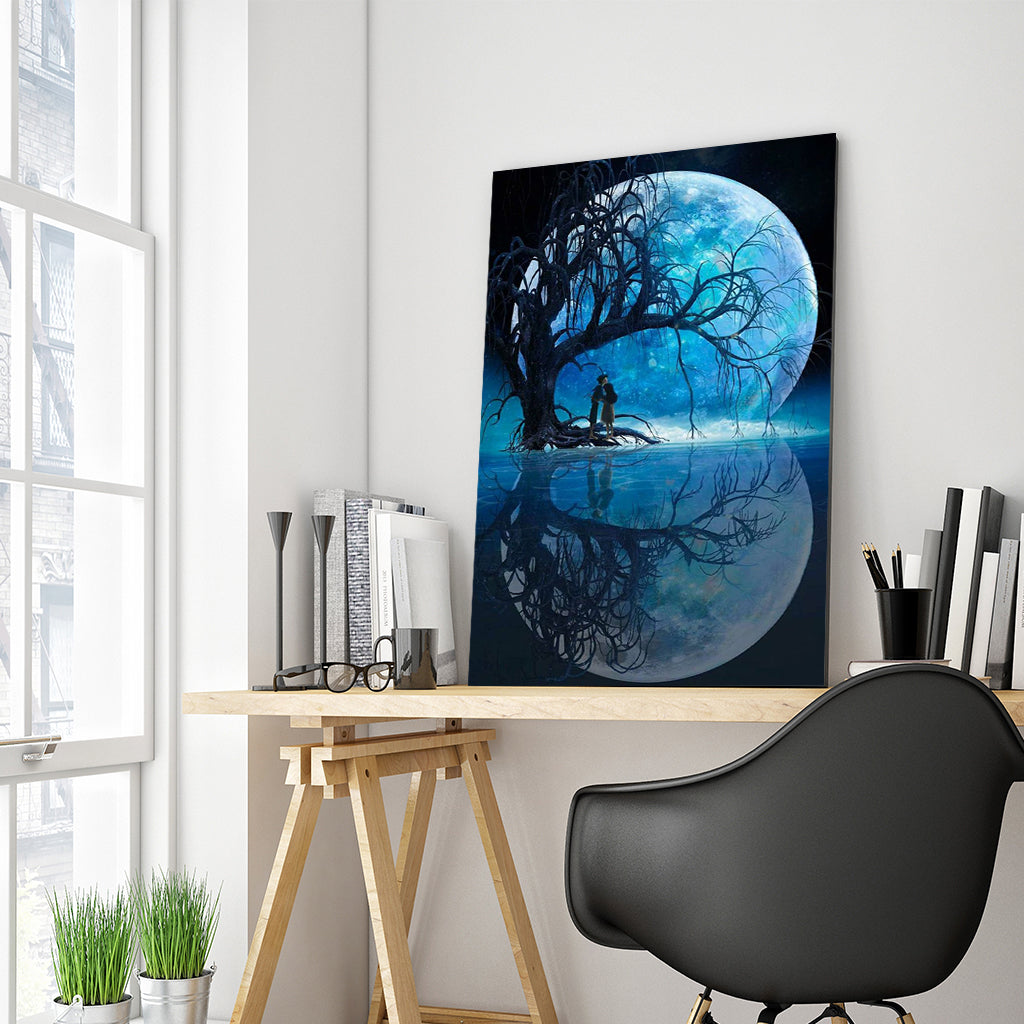 Full Diamond Painting kit - Big moon on the lake