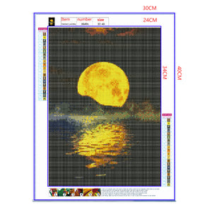 Full Diamond Painting kit - Big moon above the sea
