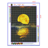 Full Diamond Painting kit - Big moon above the sea