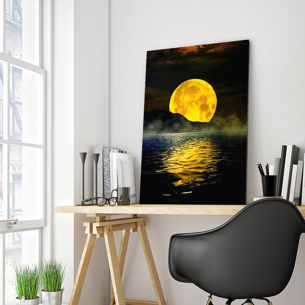 Full Diamond Painting kit - Big moon above the sea