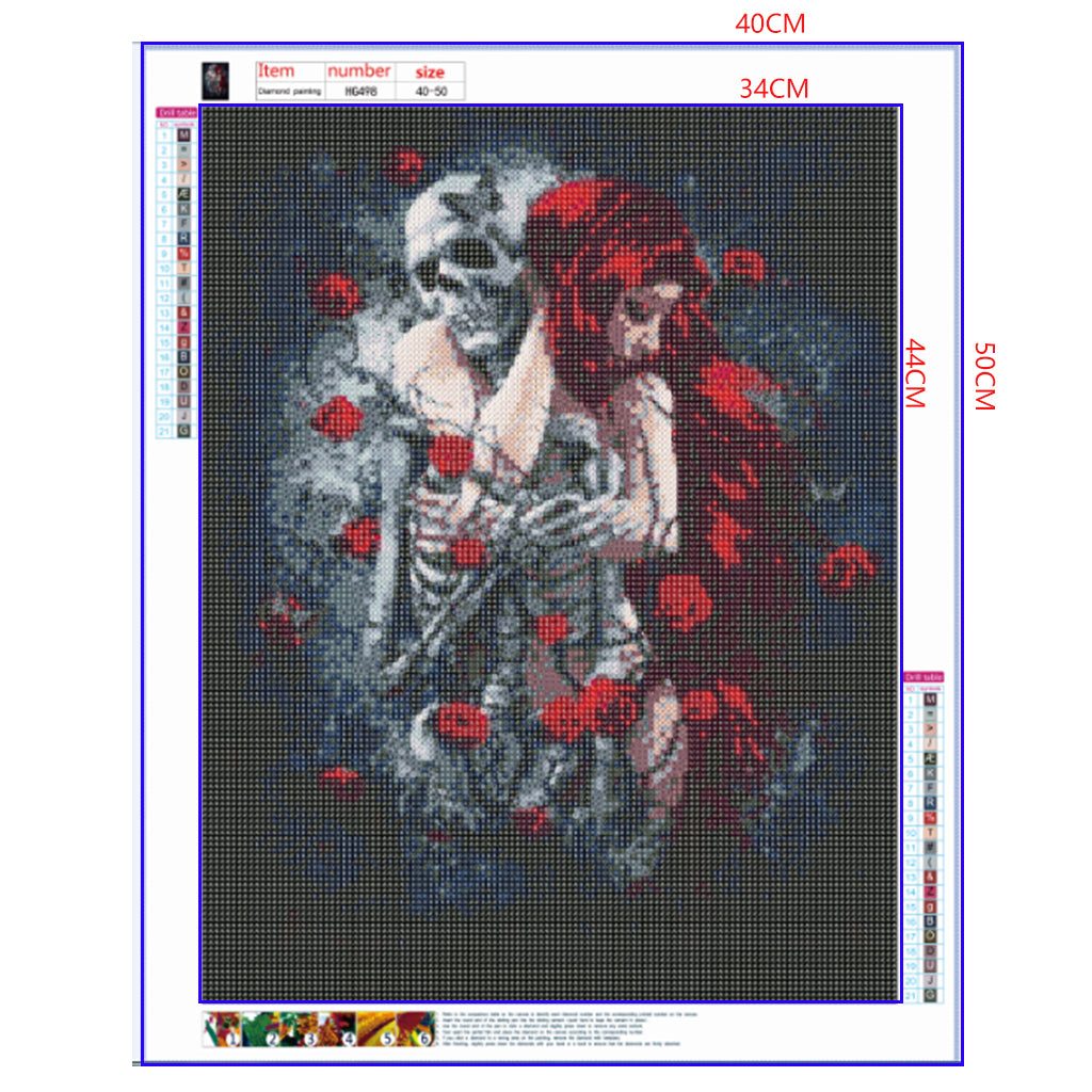 Full Diamond Painting kit - Skeleton lady (16x20inch)