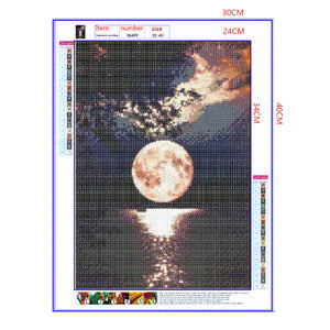 Full Diamond Painting kit - Big moon above the lake