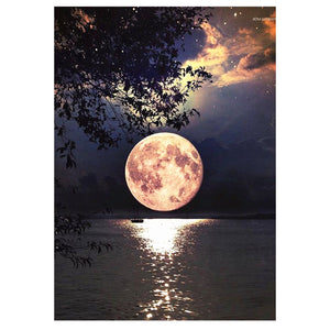 Full Diamond Painting kit - Big moon above the lake