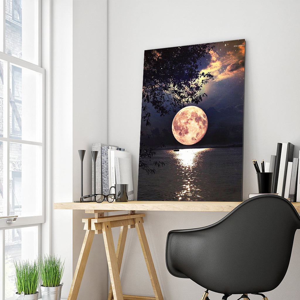 Full Diamond Painting kit - Big moon above the lake