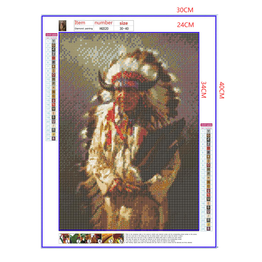 Full Diamond Painting kit - American Indian